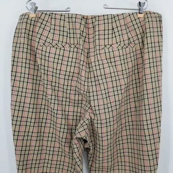 Gently worn- J. Jill Camel Plaid Women's Multicolor Pants Size 20W - Picture 6 of 10